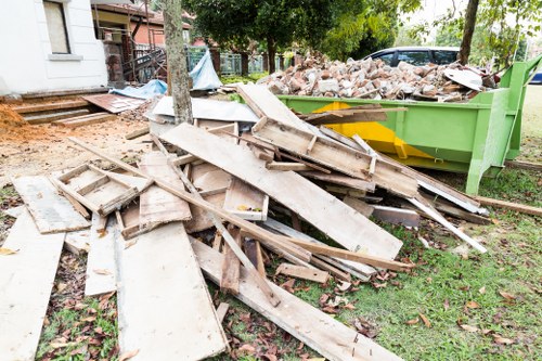 Team member preparing to clear a Waltham Forest property, overview shot