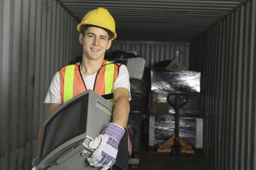 Office furniture being removed by clearance service